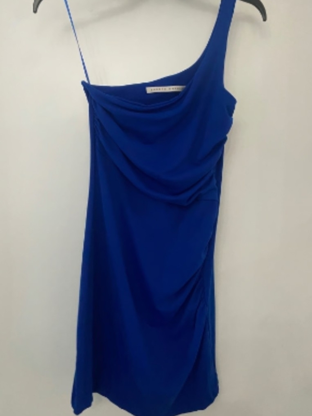 Susana Monaco Cobalt One-Shoulder Draped Cocktail Dress